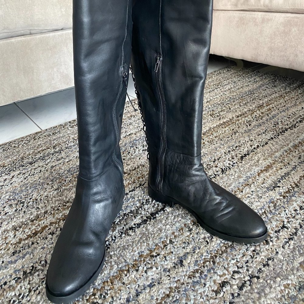 Lamica Lace Up Back Knee High  Italian Boots